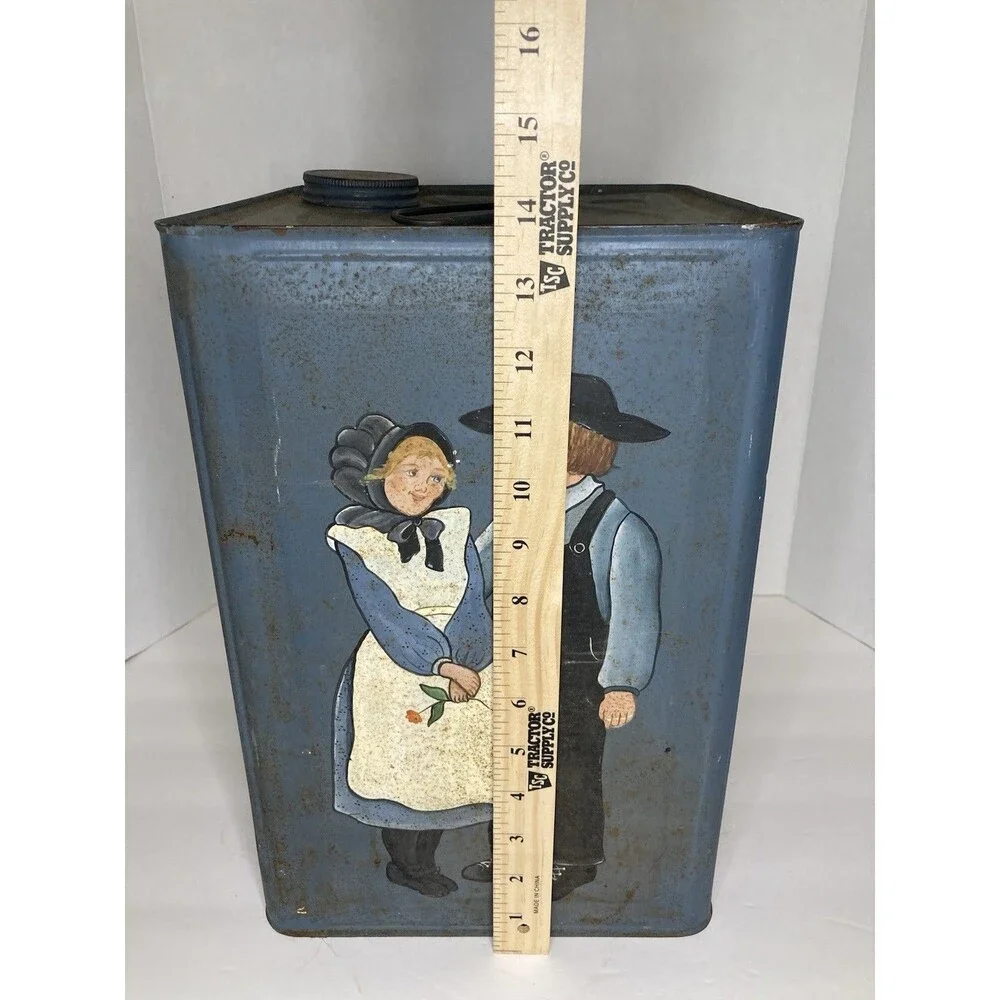 Tin Berry Bucket Pail w/ Lid Farmhouse Country Cottagecore Hand Painted